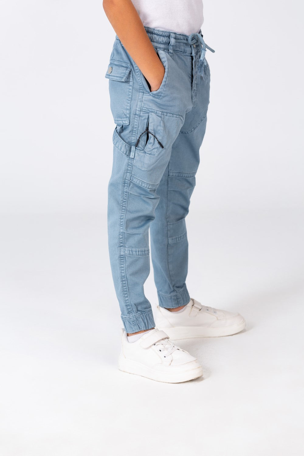 Boy's Gabardine Sherwal Pants With A Modern Cut And Distinctive Pockets