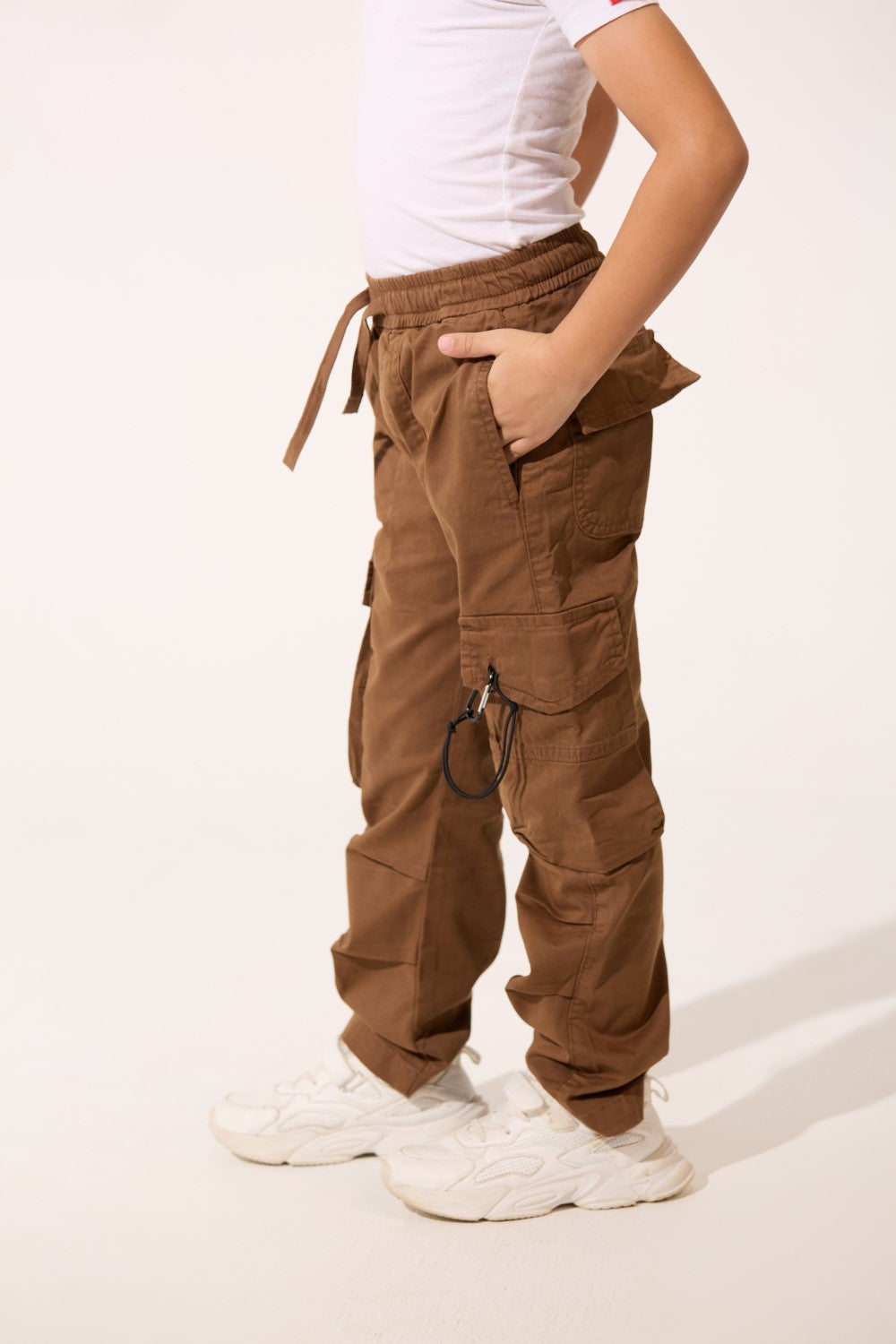 بنطلون شروال غاباردين واسع الساق للأولاد مع جيوب جانبية عصرية