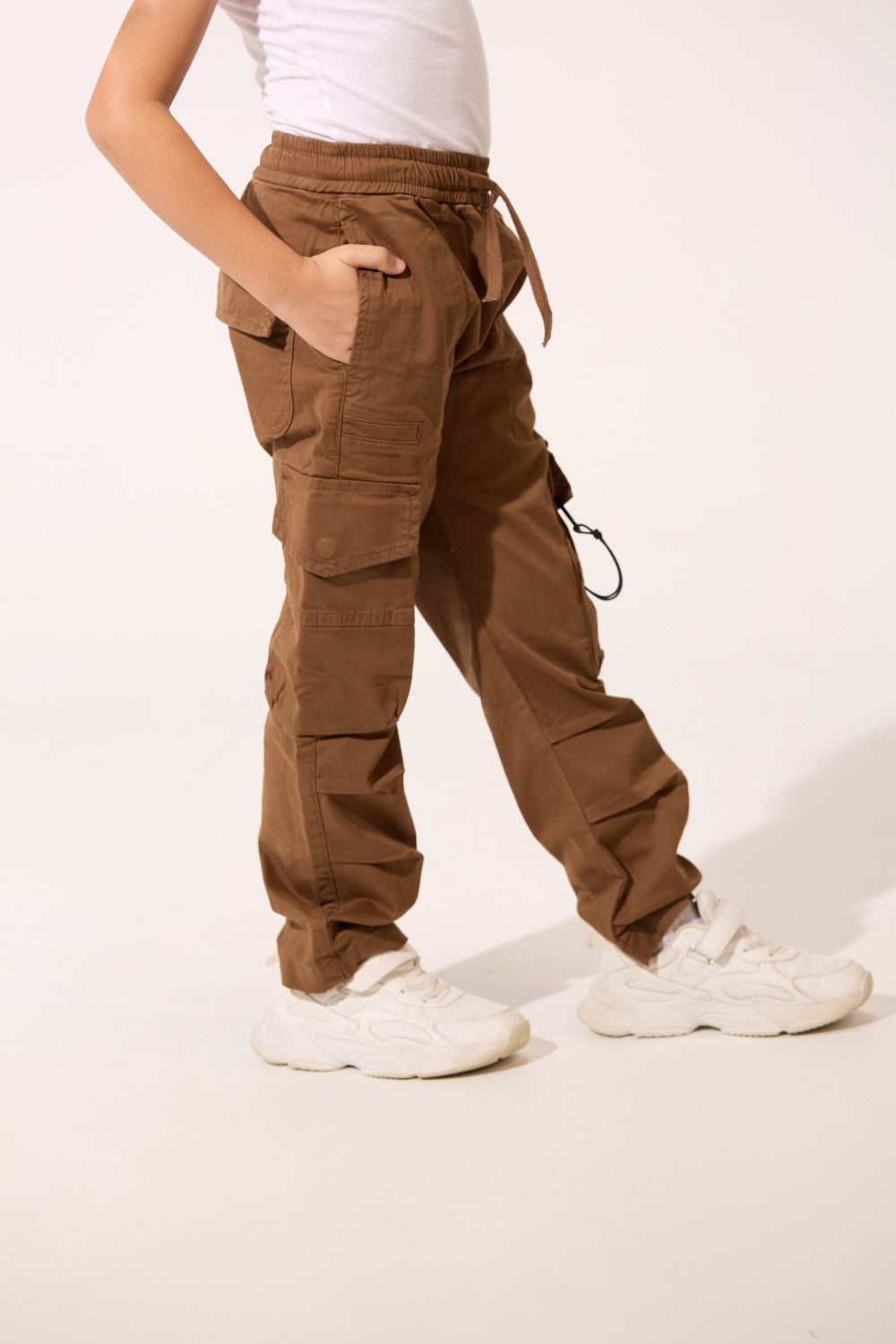 بنطلون شروال غاباردين واسع الساق للأولاد مع جيوب جانبية عصرية