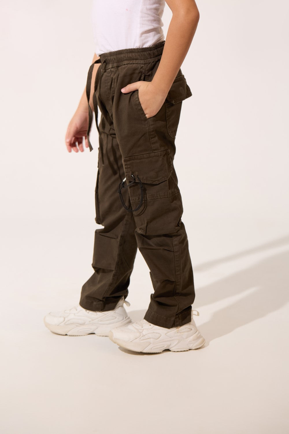 بنطلون شروال غاباردين واسع الساق للأولاد مع جيوب جانبية عصرية