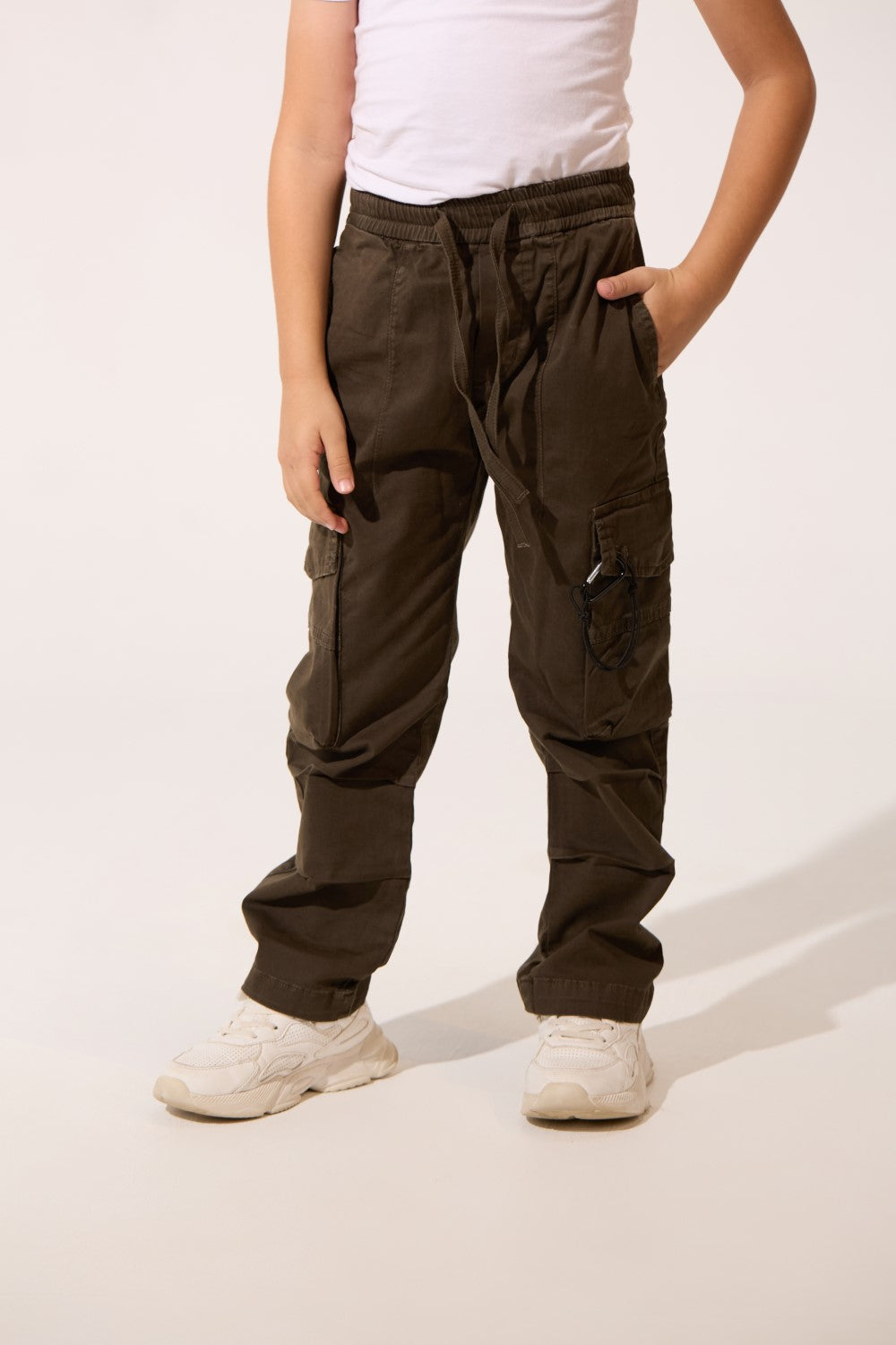 بنطلون شروال غاباردين واسع الساق للأولاد مع جيوب جانبية عصرية