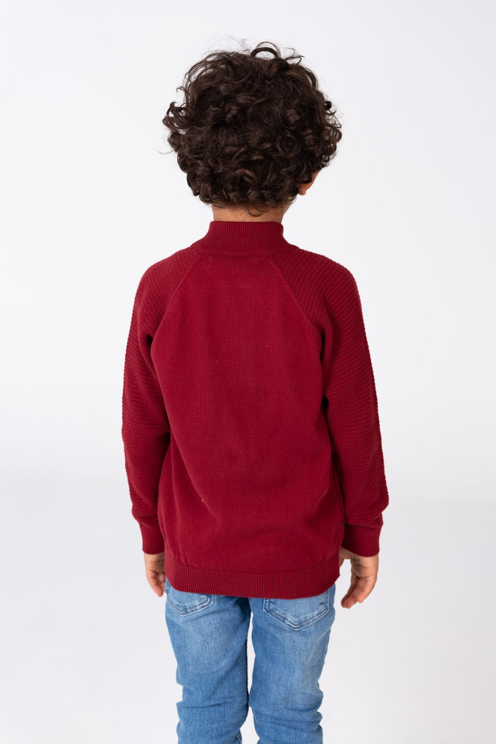 بلوفر للأولاد بسحاب أمامي وأكمام طويلة