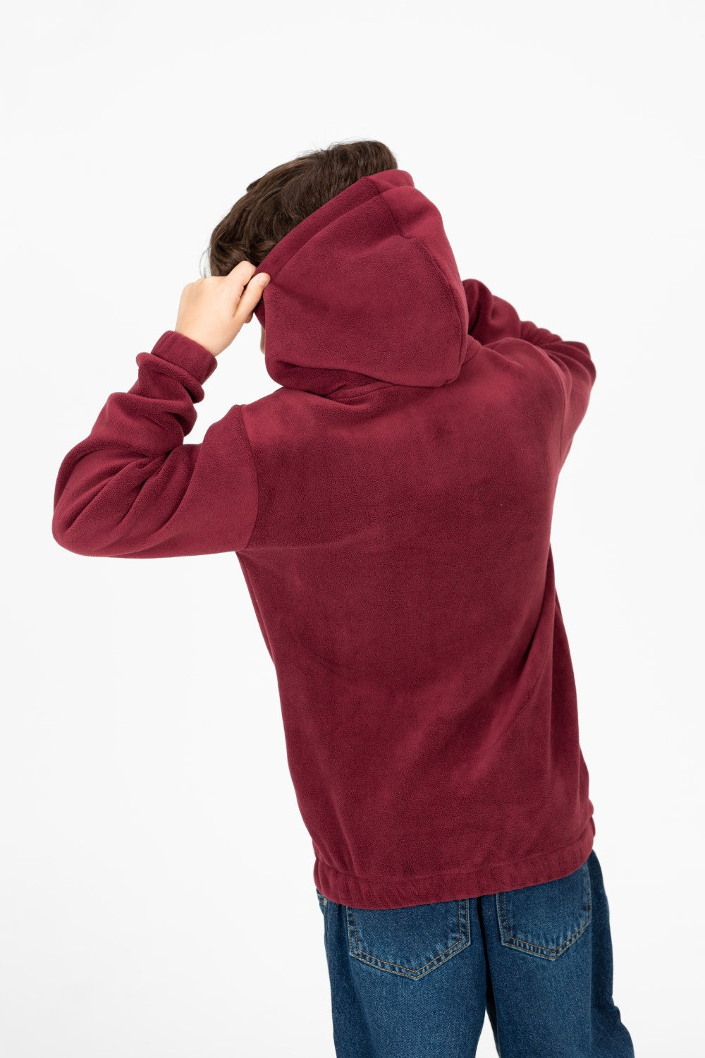 سويت شيرت طماطم بغطاء رأس وسحاب نصفي للأولاد