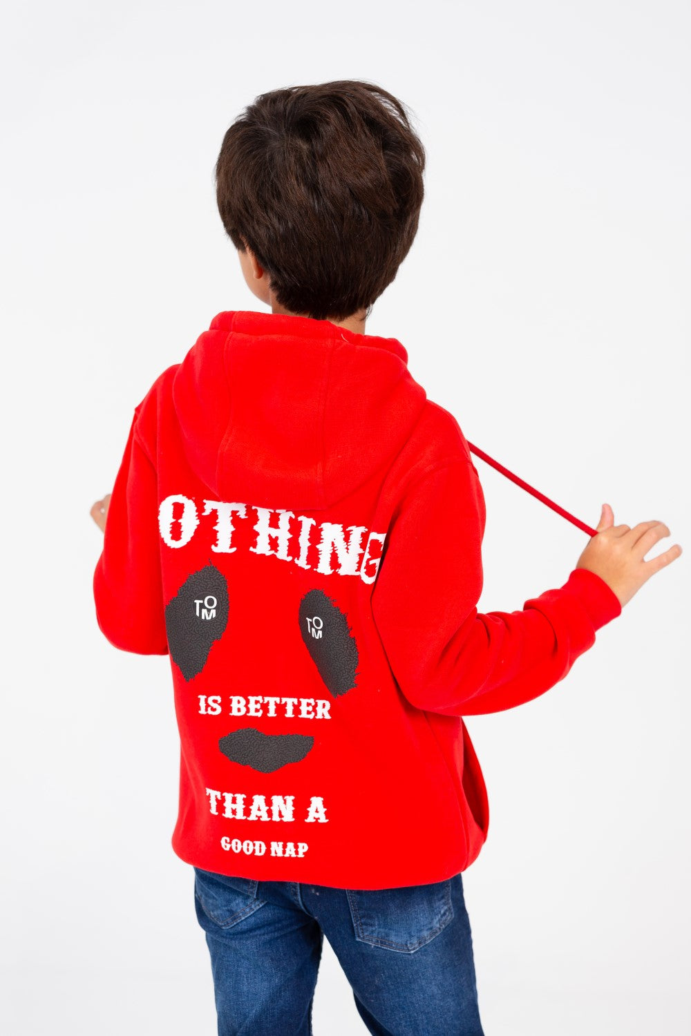 سويت شيرت بغطاء رأس مطبوع عليه صورة باندا للأولاد