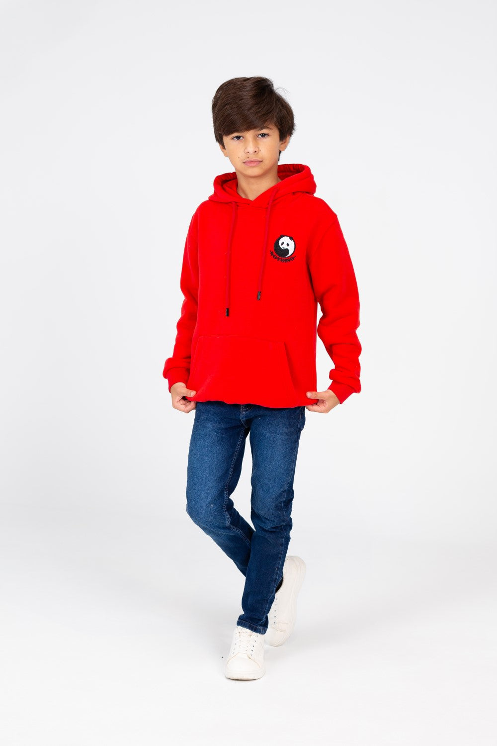 سويت شيرت بغطاء رأس مطبوع عليه صورة باندا للأولاد