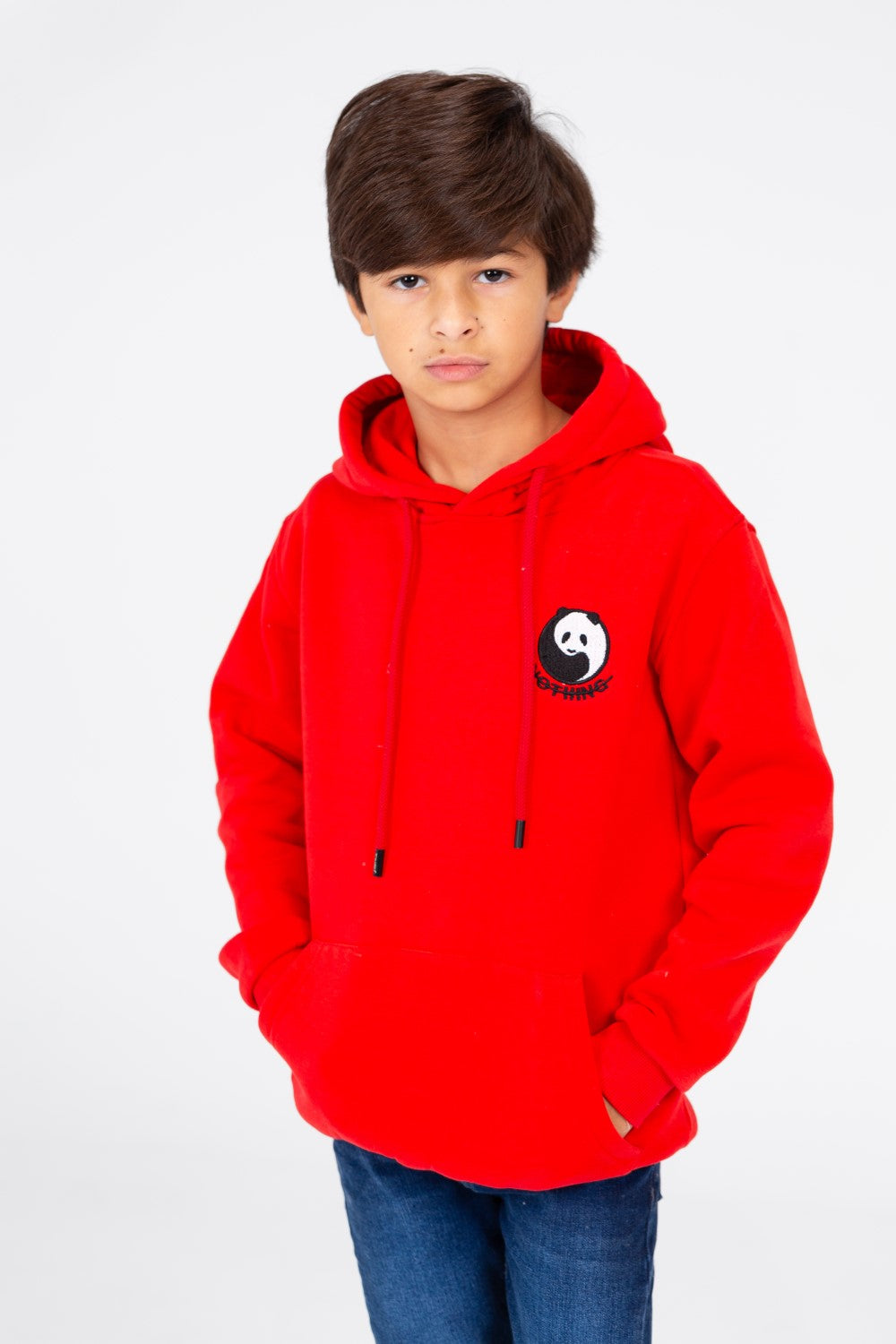 سويت شيرت بغطاء رأس مطبوع عليه صورة باندا للأولاد