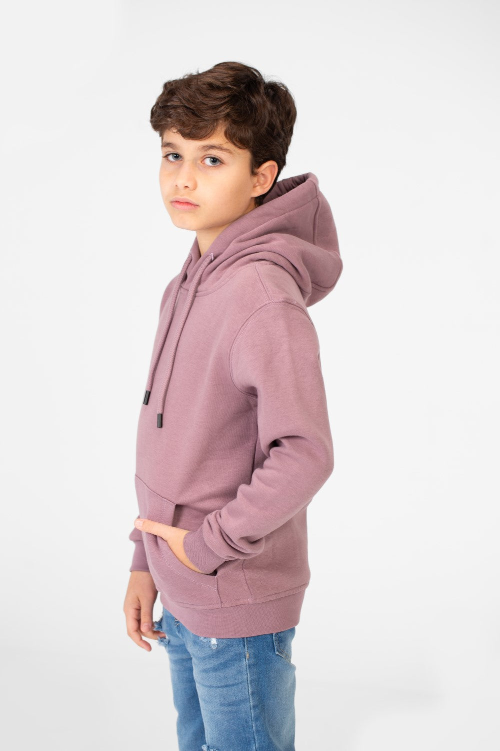 سويت شيرت للأولاد بغطاء رأس وجيب على الأكمام