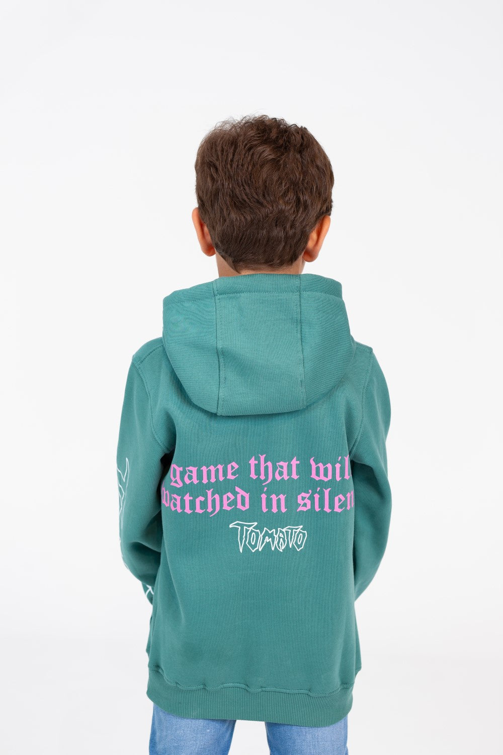 سويت شيرت مطبوع للأولاد بغطاء رأس وأكمام طويلة