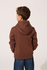Boy's Tomato Slim Fit Long Sleeve Hoodie Sweatshirt With Front Kangaroo Pocket