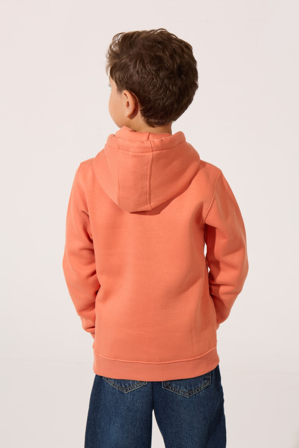 Boy's Basic Tomato Milton Slim Fit Hooded Long Sleeve Sweatshirt