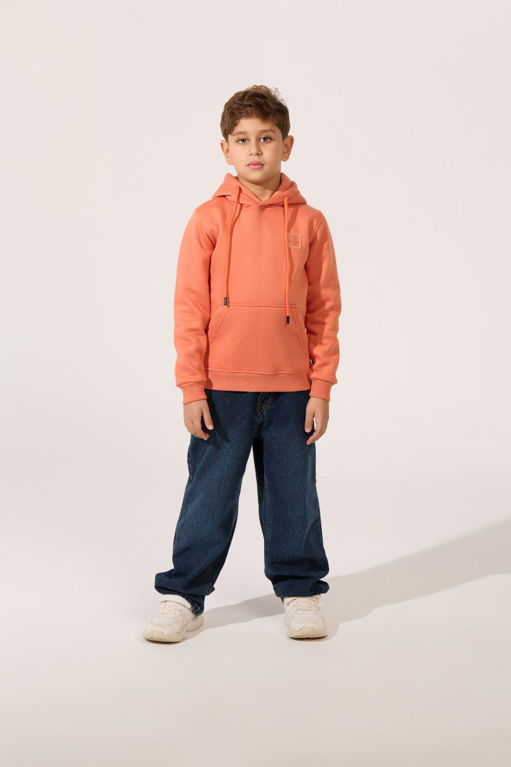 Boy's Basic Tomato Milton Slim Fit Hooded Long Sleeve Sweatshirt