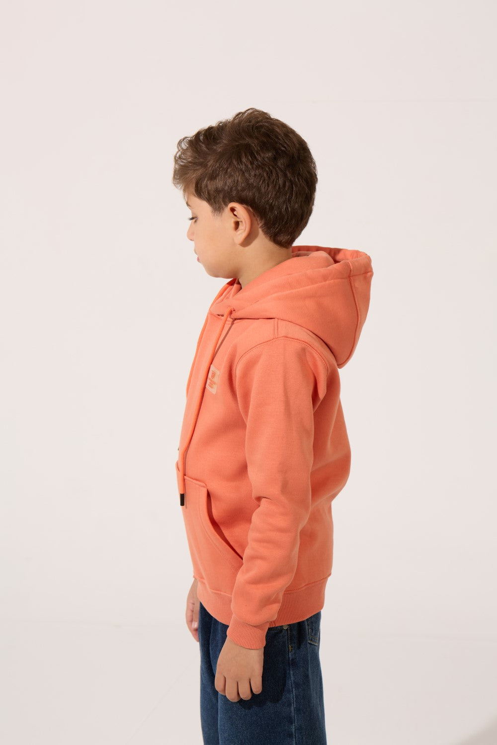 Boy's Basic Tomato Milton Slim Fit Hooded Long Sleeve Sweatshirt