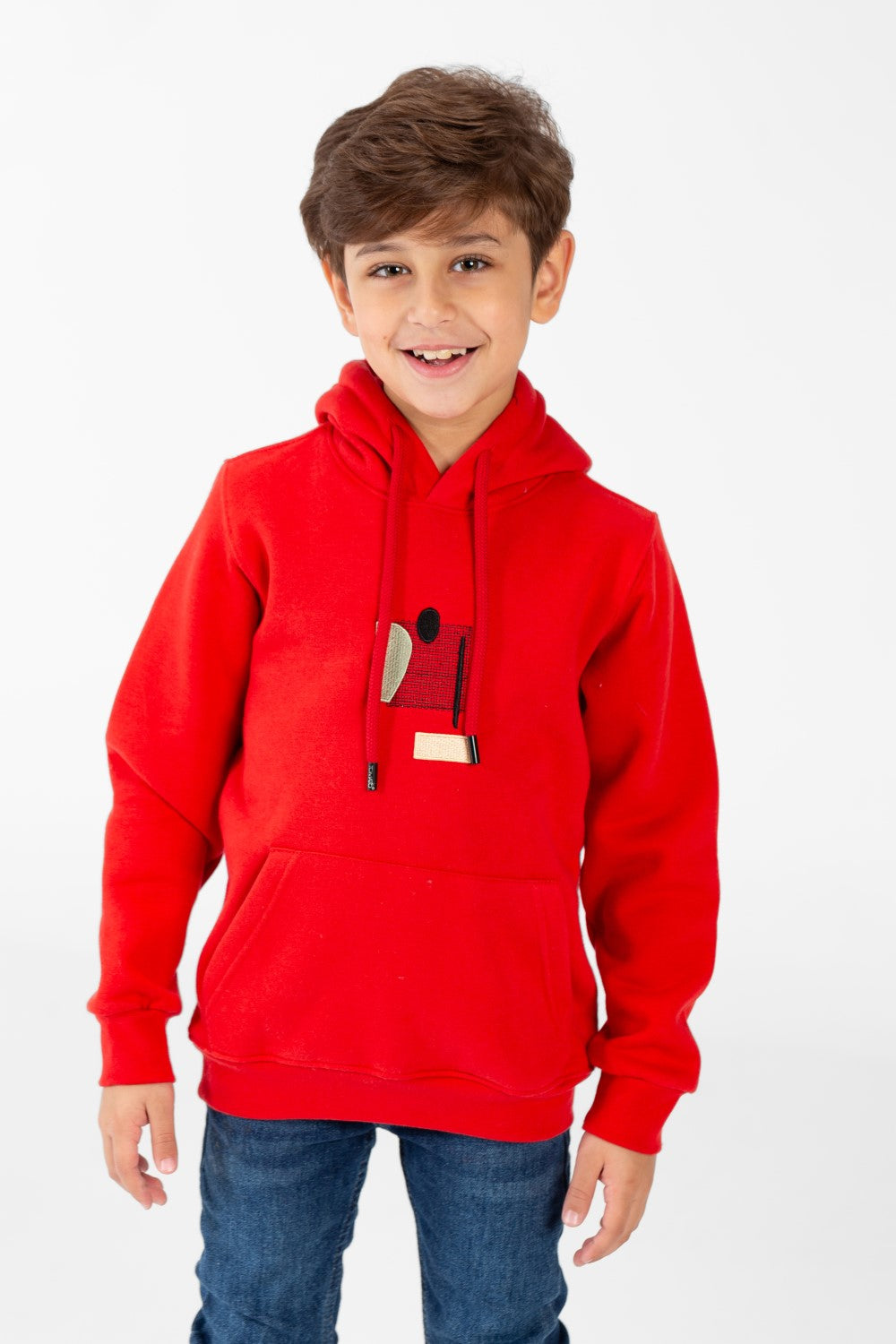 سويت شيرت للأولاد بغطاء رأس وطبعة