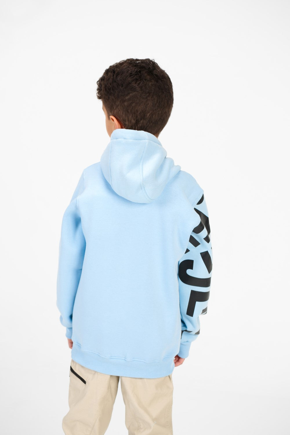 سويت شيرت بغطاء رأس مطبوع بأكمام وجيوب للأولاد