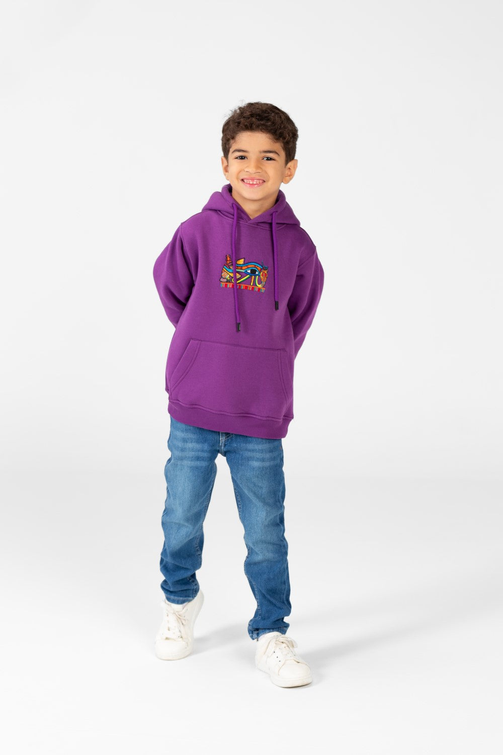 سويت شيرت للأولاد مطبوع عليه طبعة وجيب أمامي