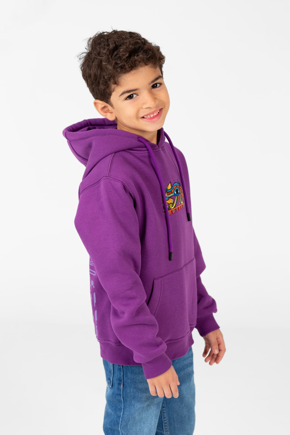 سويت شيرت للأولاد مطبوع عليه طبعة وجيب أمامي