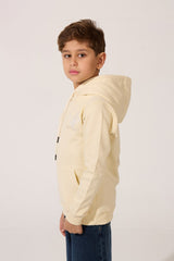 Boy's Printed Hooded Sweatshirt With Long Sleeves And Front Pocket