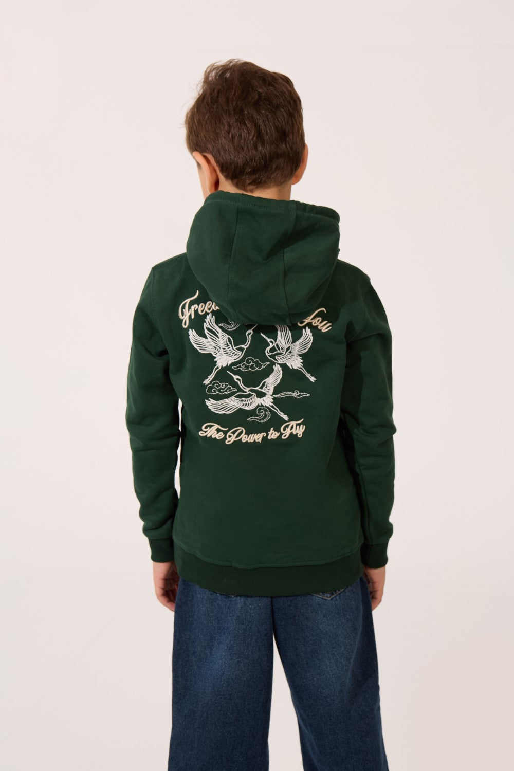 Boy's Printed Hooded Sweatshirt With Long Sleeves And Front Pocket