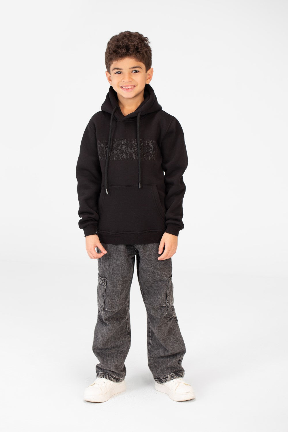هودي أساسي للأولاد بأكمام طويلة وجيب الكنغر