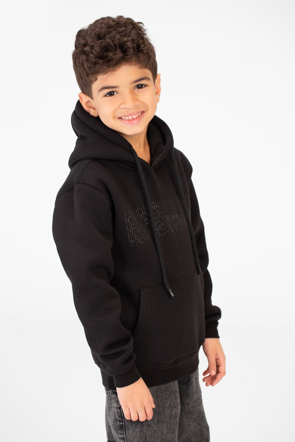 هودي أساسي للأولاد بأكمام طويلة وجيب الكنغر