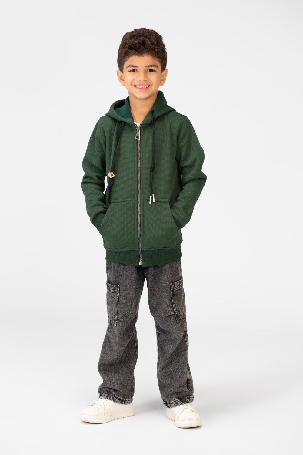 Boy's Hood Sweatshirt With Full Zippers