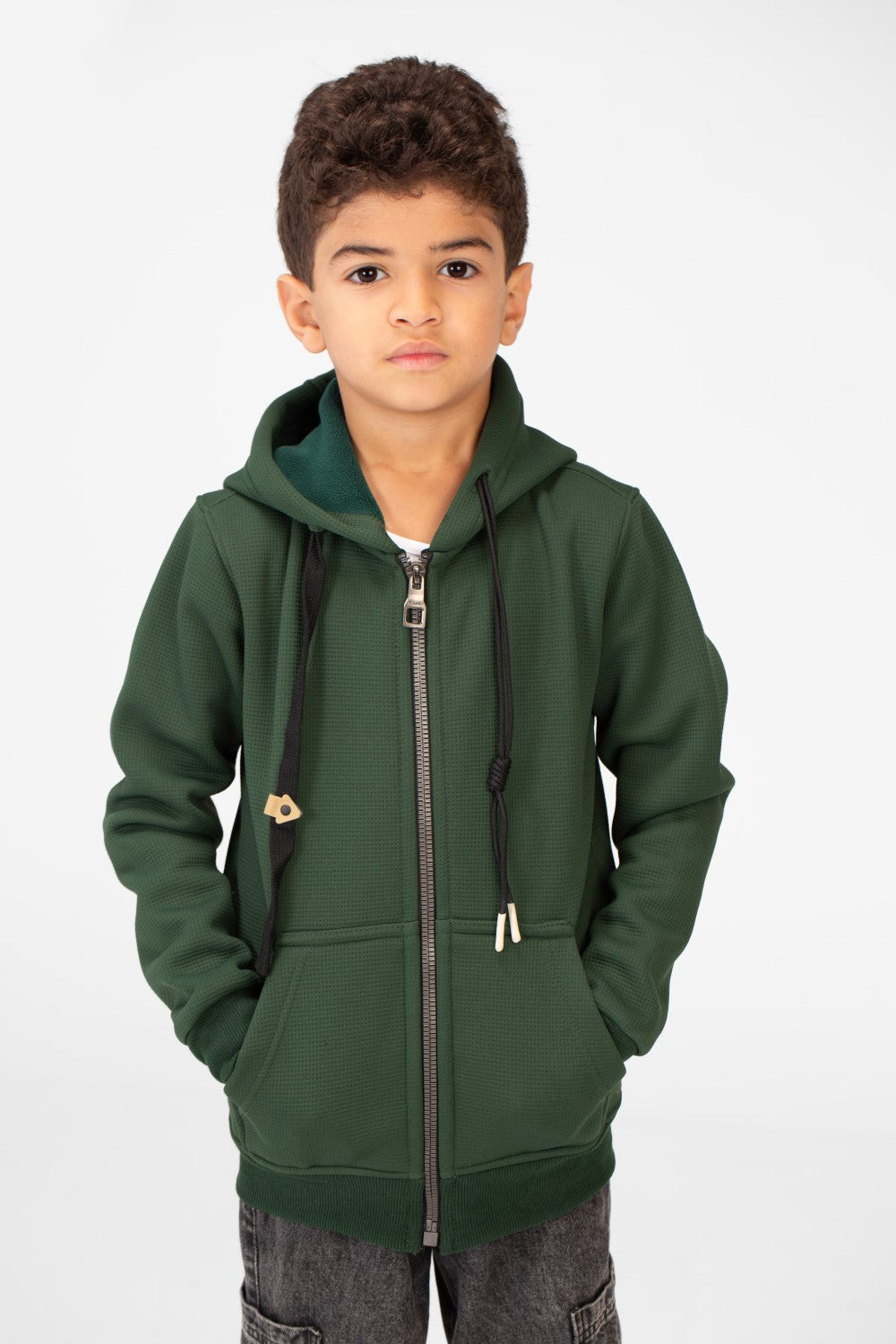 Boy's Hood Sweatshirt With Full Zippers