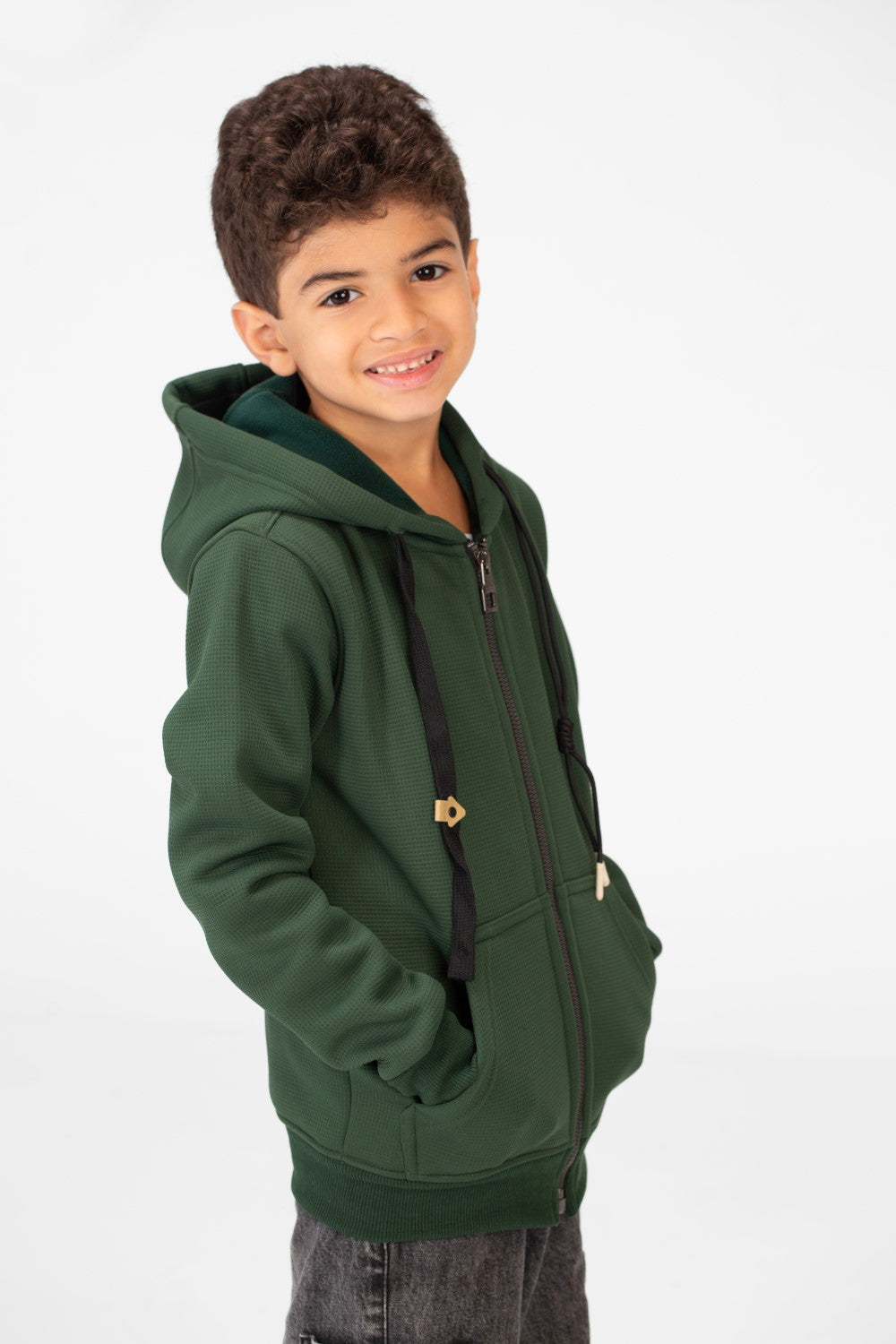 Boy's Hood Sweatshirt With Full Zippers