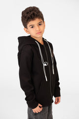 سويت شيرت أساسي للأولاد بغطاء رأس وسحّابات