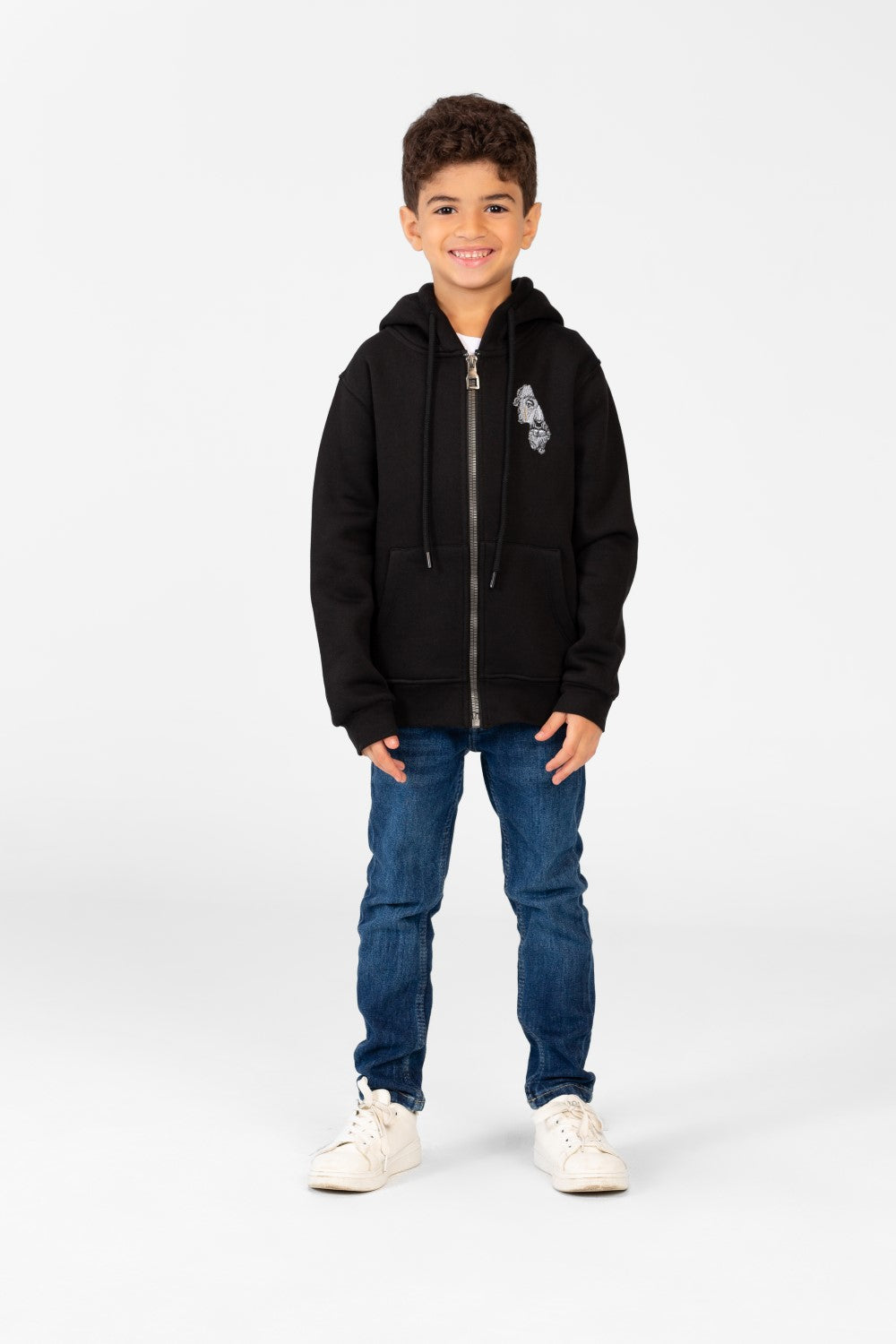 سويت شيرت للأولاد بغطاء رأس وسحاب أمامي كامل