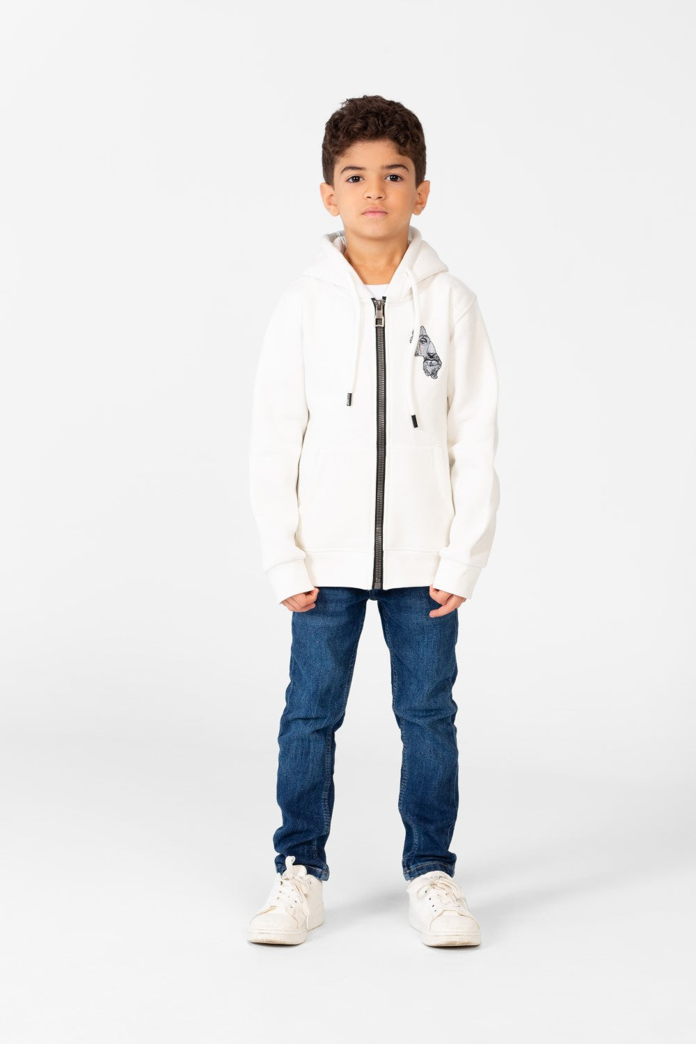 سويت شيرت للأولاد بغطاء رأس وسحاب أمامي كامل