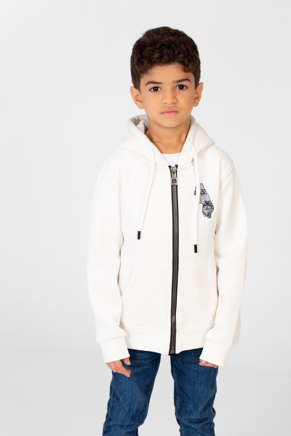 سويت شيرت للأولاد بغطاء رأس وسحاب أمامي كامل