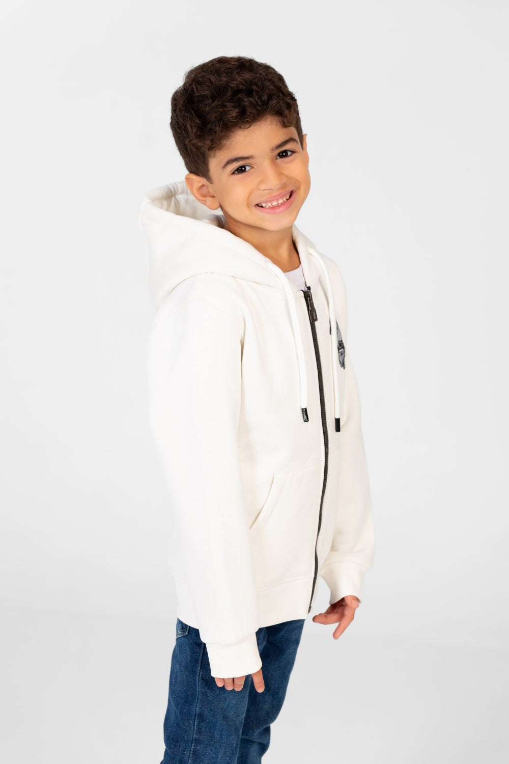 سويت شيرت للأولاد بغطاء رأس وسحاب أمامي كامل