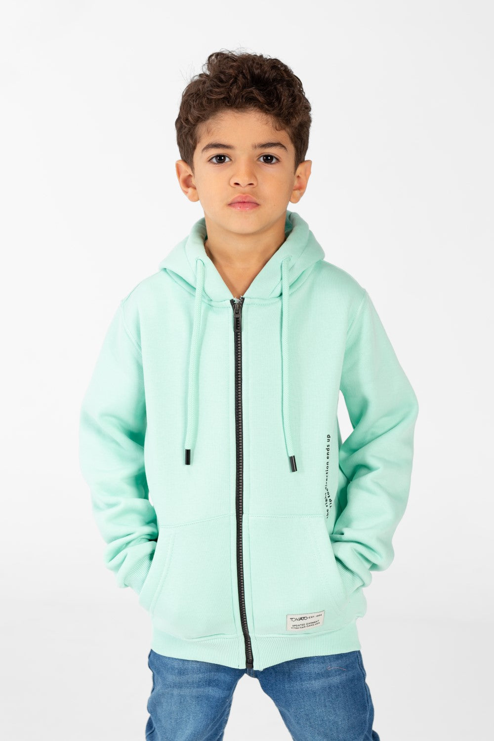 سويت شيرت للأولاد بسحاب كامل وجيوب أمامية