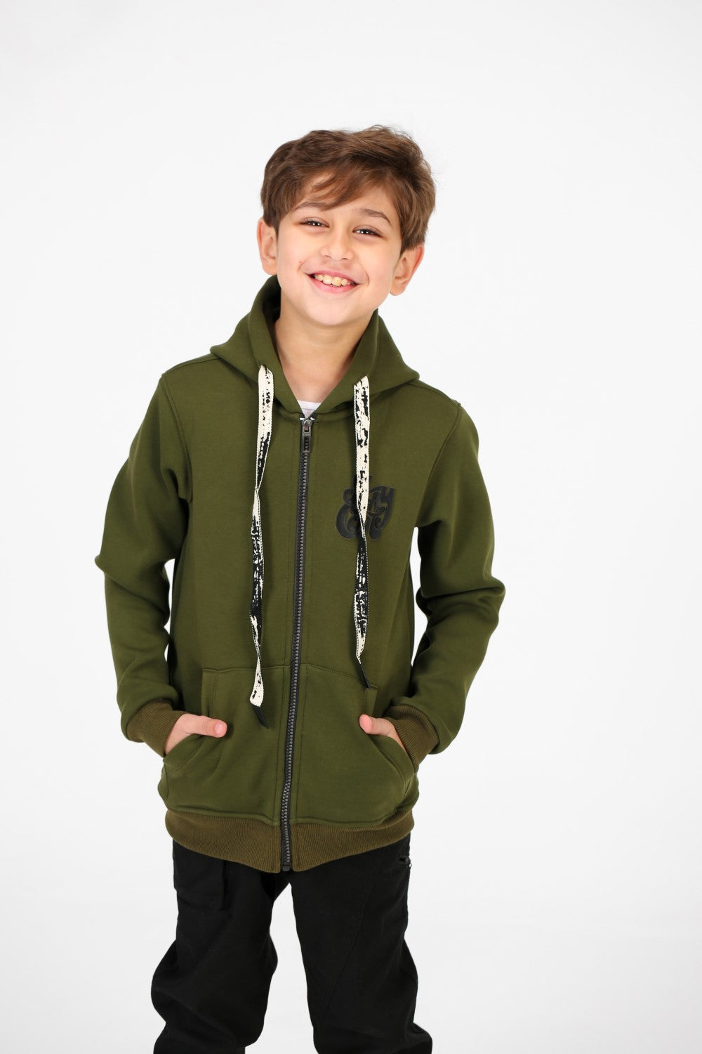 سويت شيرت طماطم للأولاد بأكمام طويلة وسحاب وجيوب