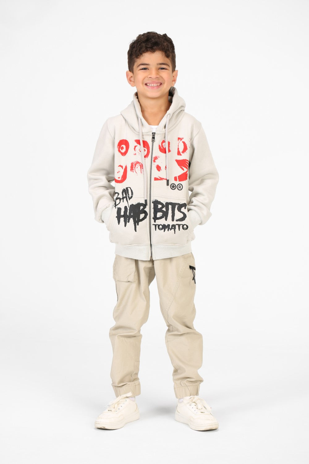 سويت شيرت بسحاب كامل مطبوع عليه طماطم للأولاد