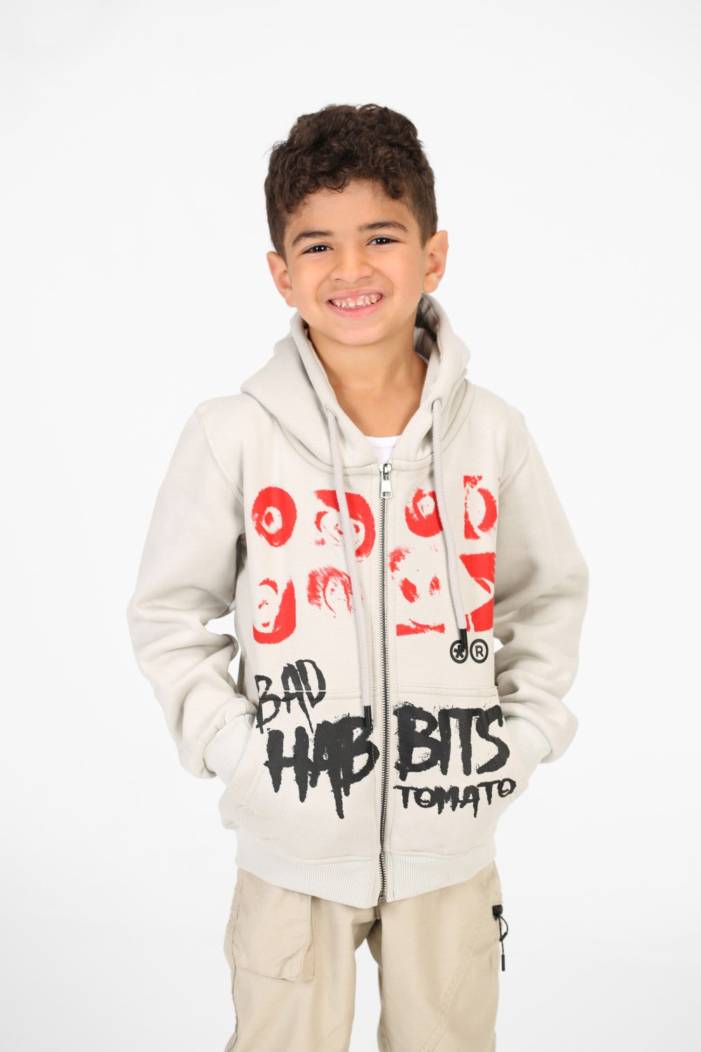 سويت شيرت بسحاب كامل مطبوع عليه طماطم للأولاد