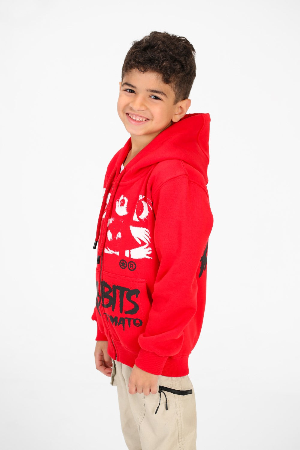 سويت شيرت بسحاب كامل مطبوع عليه طماطم للأولاد