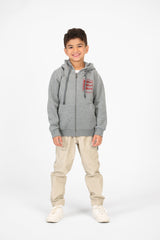 سويت شيرت مطبوع للأولاد بسحاب وجيوب وأكمام طويلة