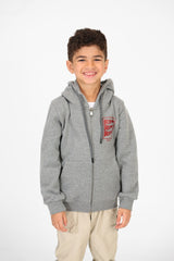 سويت شيرت مطبوع للأولاد بسحاب وجيوب وأكمام طويلة