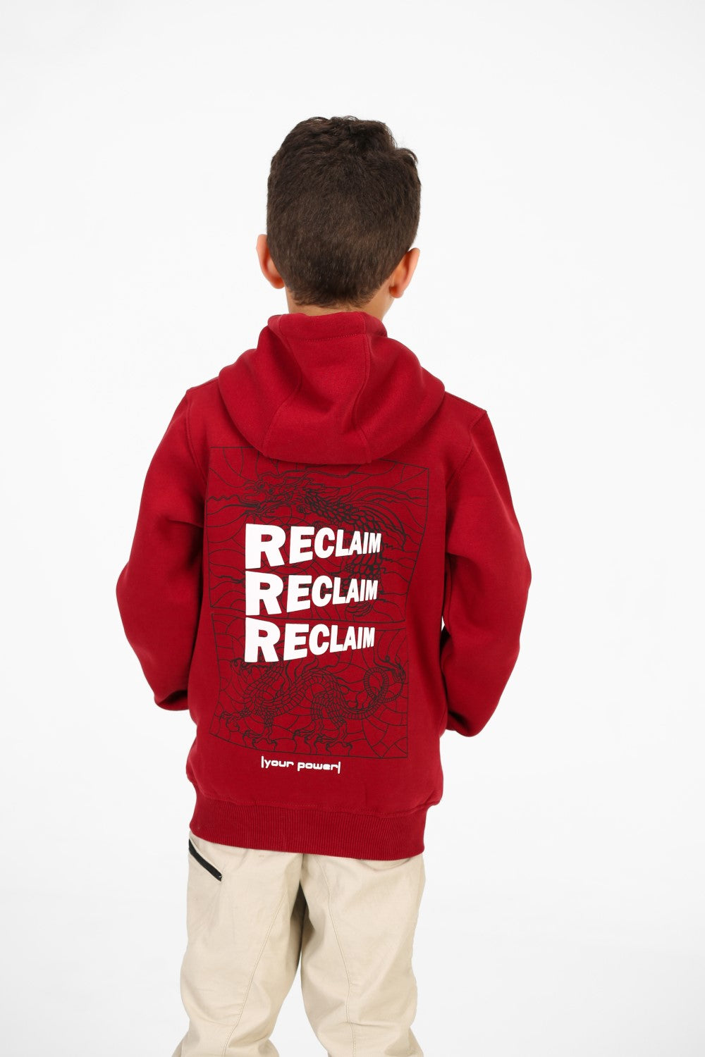 سويت شيرت مطبوع للأولاد بسحاب وجيوب وأكمام طويلة