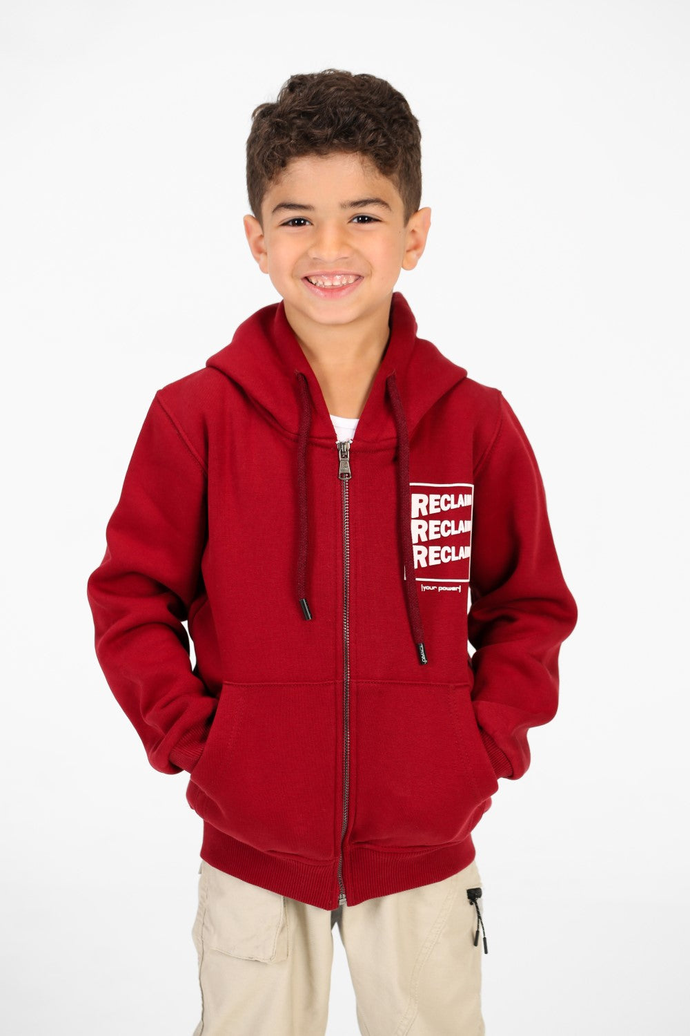 سويت شيرت مطبوع للأولاد بسحاب وجيوب وأكمام طويلة