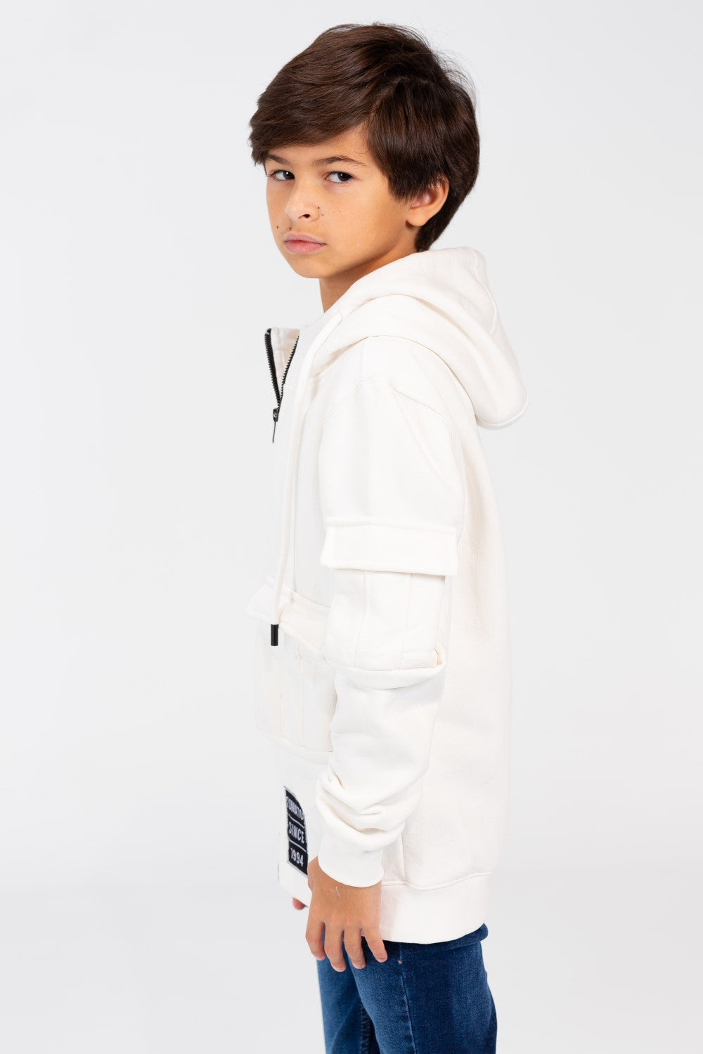 سويت شيرت للأولاد بغطاء رأس وسحاب أمامي وجيوب