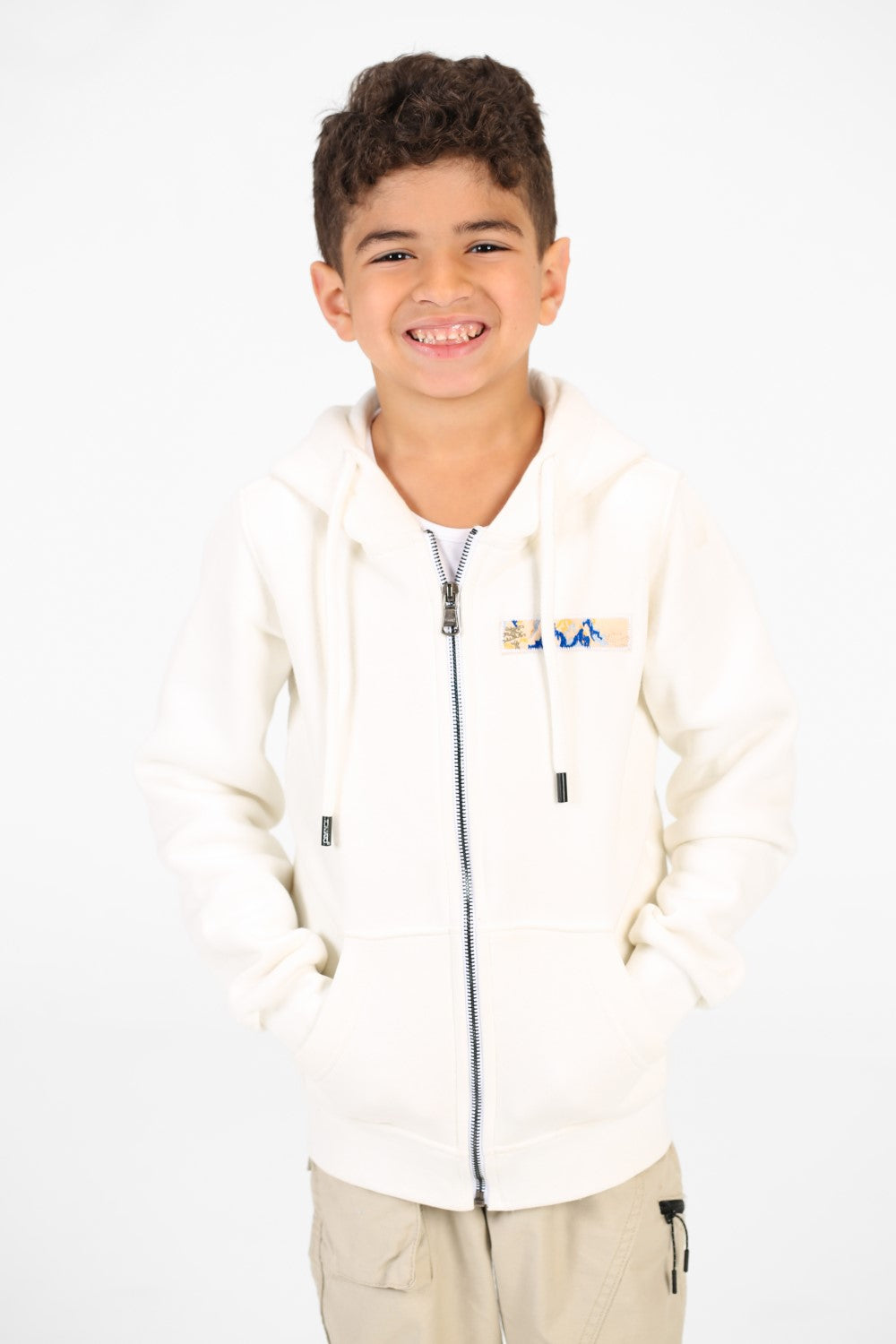 سويت شيرت مطبوع بسحاب كامل للأولاد