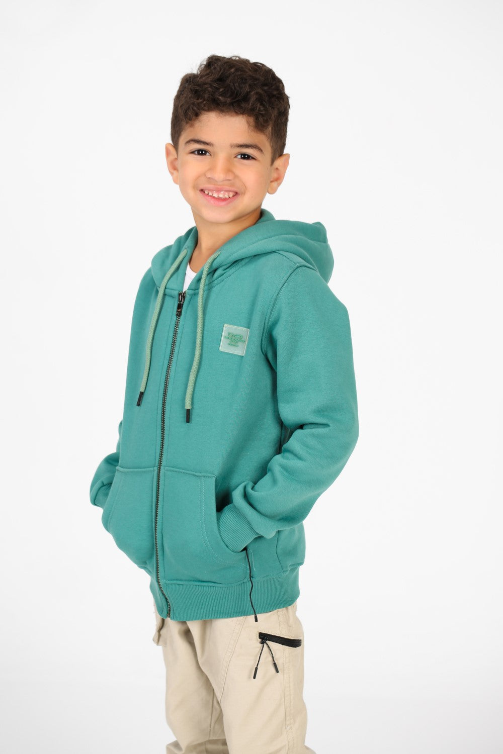 سويت شيرت توماتو أساسي للأولاد بغطاء رأس وسحاب كامل للإغلاق