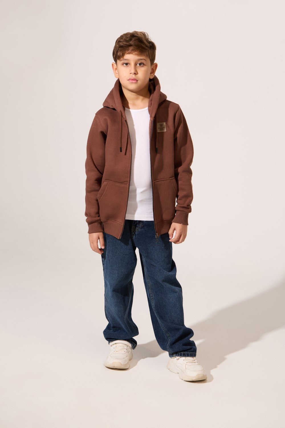 سويت شيرت توماتو كامل بسحاب أمامي وغطاء رأس للأولاد