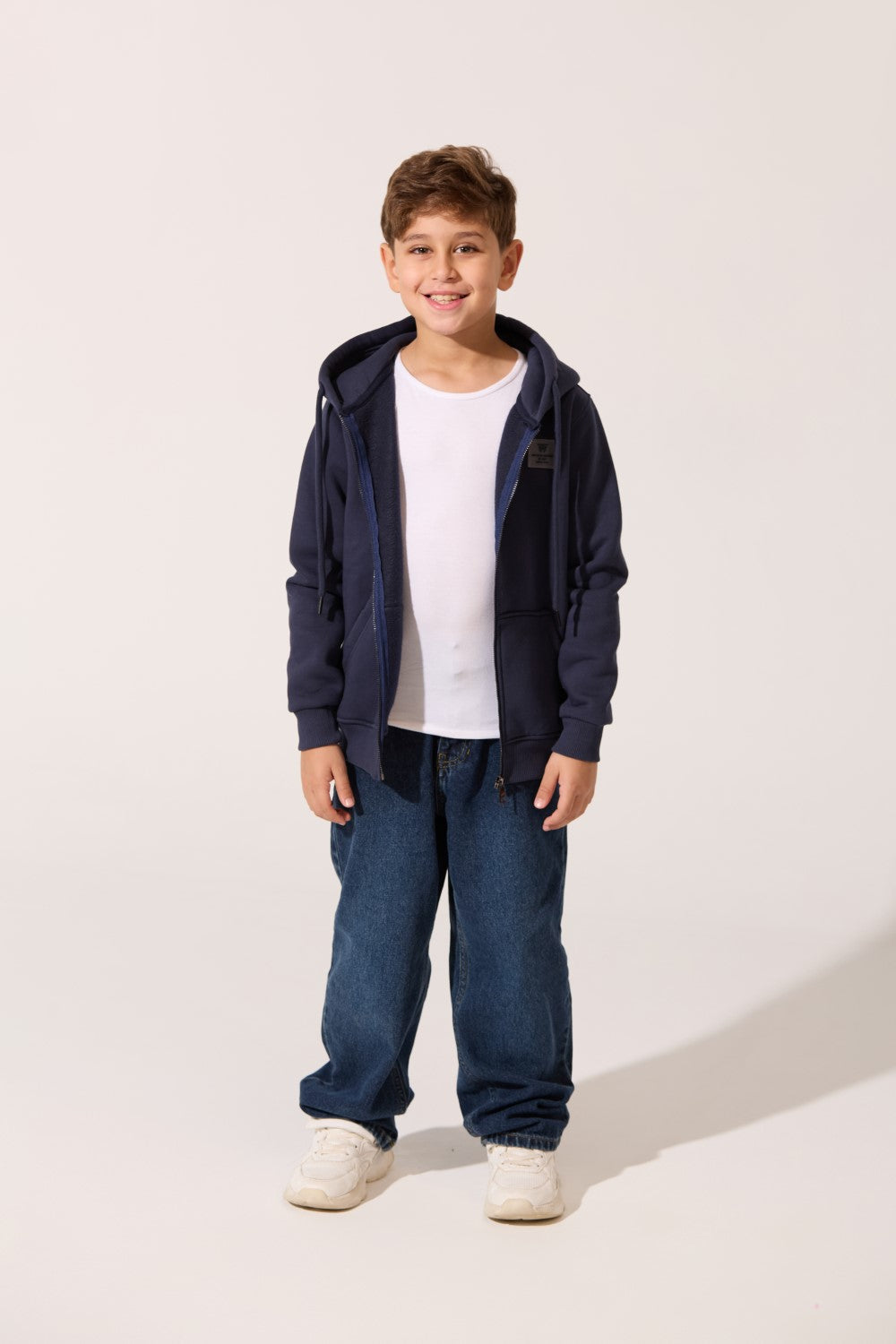 سويت شيرت توماتو كامل بسحاب أمامي وغطاء رأس للأولاد