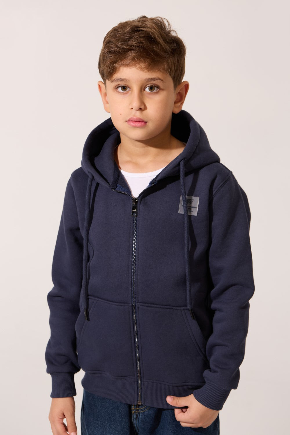 سويت شيرت توماتو كامل بسحاب أمامي وغطاء رأس للأولاد