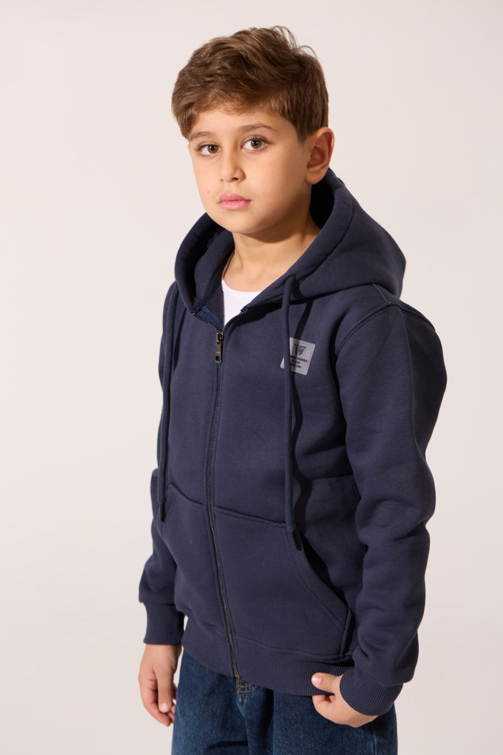 سويت شيرت توماتو كامل بسحاب أمامي وغطاء رأس للأولاد