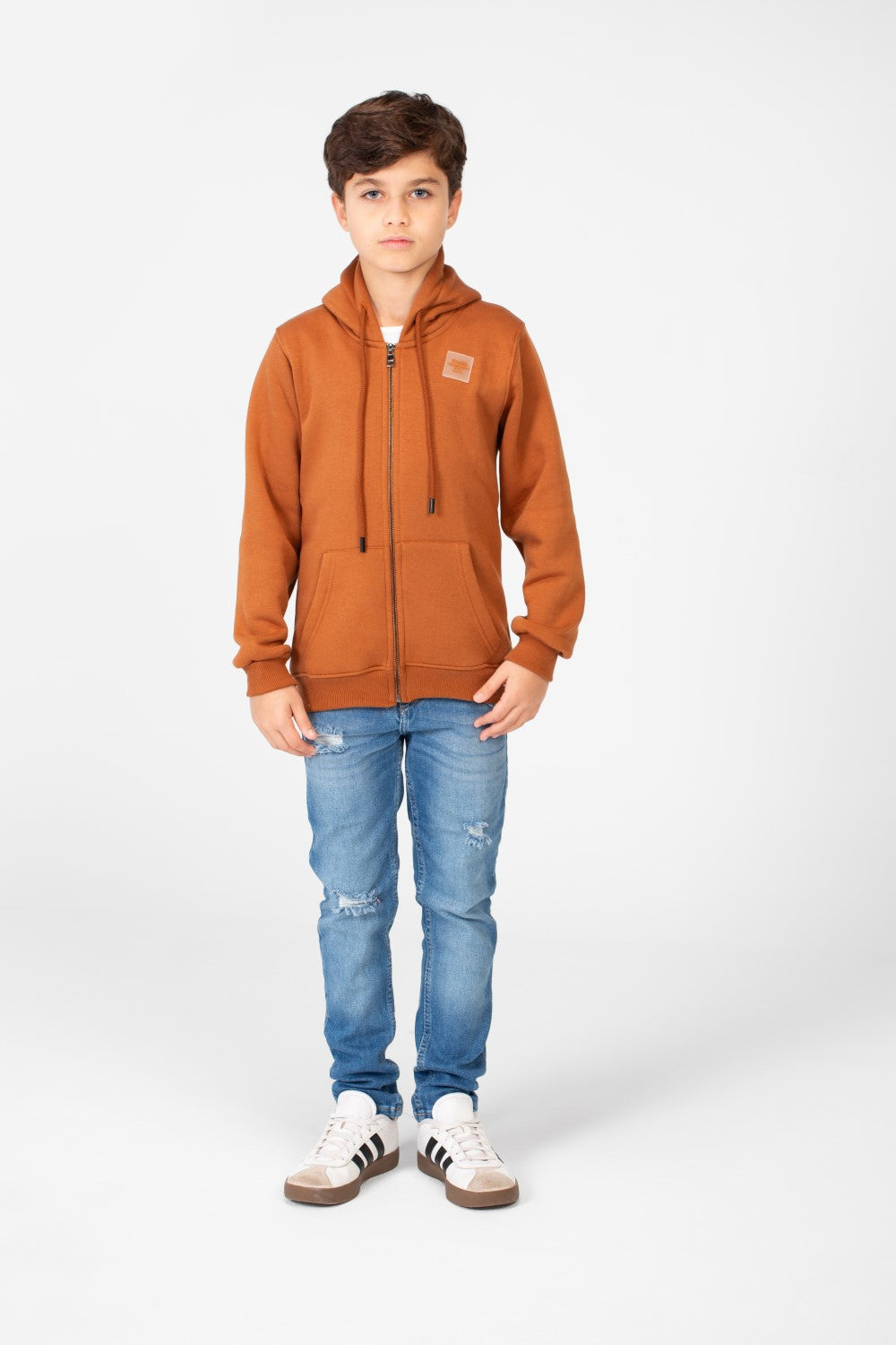 سويت شيرت طماطم للأولاد بسحاب كامل وأكمام طويلة