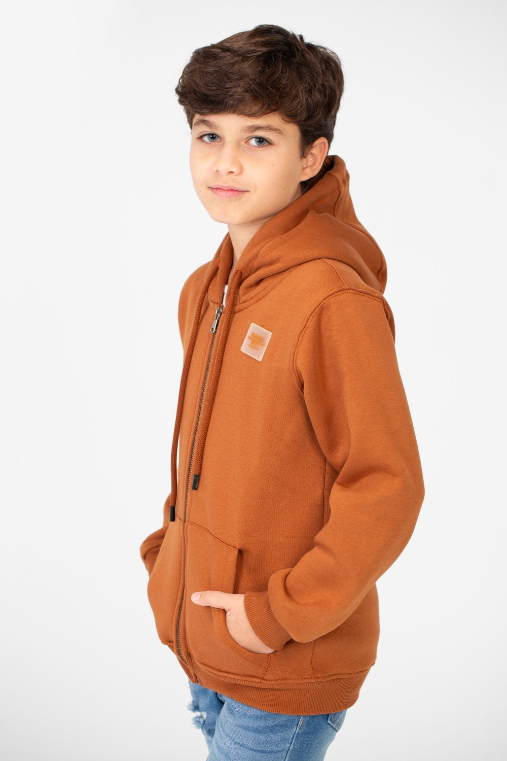 سويت شيرت طماطم للأولاد بسحاب كامل وأكمام طويلة